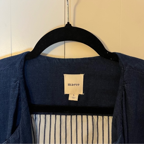 Maeve Chambray Parachute Bomber Jacket Anthropologie Size Medium - Picture 10 of 13